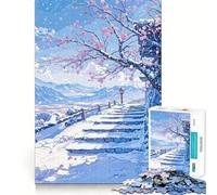 Puzzle Difficile Chemin de Montagne enneigé pour Adultes, 1000 pièces, défi Mental, Jeu de réflexion, détente, découpe précise, Cadeau mémorable (38x52cm)