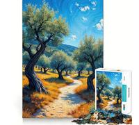Puzzle Difficile Chemin d'oliviers pour Adultes, 1000 pièces, stimule la mémoire, Jeu apaisant, découpe de qualité supérieure, (38x52cm)