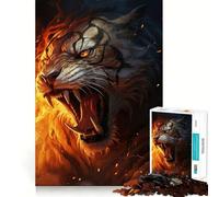 Puzzle Difficile Chien Infernal Rugissant pour Adultes, 1000 pièces, Jeu de logique Pure, activité Domicile, découpe Nette, Joli Cadeau (38x26cm)