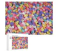 Puzzle Difficile Colorful Candy Hearts Assortment pour Adultes, 300 PCS, comme Pause Créative pour Les Amateurs Patients, pour Les Soirées Jeux