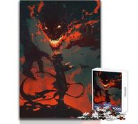 Puzzle Difficile Confrontation avec Le démon de feu pour Adultes, 1000 pièces, Jeu éducatif Stimulant l'esprit, Cadeau Unique à Forte Valeur sentimentale, Dimensions:38x26cm