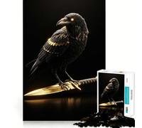 Puzzle Difficile Corbeau perché sur Une dague dorée pour Adultes, 1000 pièces, Jeu de logique Pure, activité la Maison, découpe Nette, Joli Cadeau (38x52cm)