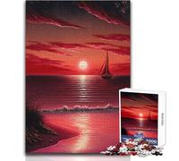 Puzzle Difficile Coucher de Soleil Magique pour Adultes, 1000 pièces, Jeu éducatif Stimulant l'esprit, Cadeau Unique à Forte Valeur sentimentale, Dimensions:38x26cm
