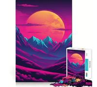 Puzzle Difficile Coucher de Soleil Rouge pour Adultes, 1000 pièces, Jeu intellectuel, Moment de détente, découpe de qualité, Cadeau Exquis (38x52cm)