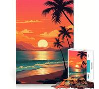 Puzzle Difficile Coucher de Soleil sur la Plage pour Adultes, 1000 pièces, renforce la mémoire, soulage Le Stress, Bords de qualité supérieure, pièce d'art 38x26cm