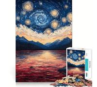 Puzzle Difficile Coucher de Soleil sur Le lac étoilé pour Adultes, 1000 pièces, pour stimuler la mémoire, apaiser et s'évader Un 50x75cm