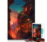 Puzzle Difficile Coucher de Soleil sur Une Ville Fantastique pour Adultes, 1000 pièces, renforce la mémoire, soulage Le Stress, Bords de qualité supérieure, pièce d'art 50x75cm