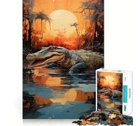 Puzzle Difficile Crocodile du Nil pour Adultes, 1000 pièces, Puzzle de mémoire Facile à Assembler, Cadeau Artistique (38x26cm)