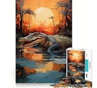 Puzzle Difficile Crocodile du Nil pour Adultes, 1000 pièces, stimule la mémoire, Jeu apaisant, découpe de qualité supérieure, (50x75cm)