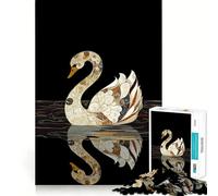 Puzzle Difficile Cygne aux Plumes dorées pour Adultes, 1000 pièces, renforce la mémoire, soulage Le Stress, Bords de qualité supérieure, pièce d'art 38x52cm
