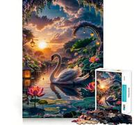 Puzzle Difficile Cygne dans Un lac Divin pour Adultes, 1000 pièces, renforce la mémoire, soulage Le Stress, Bords de qualité supérieure, pièce d'art 50x75cm