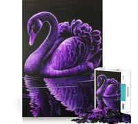 Puzzle Difficile Cygne Violet dans l'eau, 1000 pièces, pour Adultes, Assemblage Facile et Amusant, Cadeau Artistique (38x26cm)