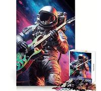 Puzzle Difficile de 1000 pièces Astronaute céleste et Guitare pour Adultes,idéal pour développer sa mémoire,se détendre et Passer Un Moment agréable Bords Nets Cadeau de Noël (50x75cm)