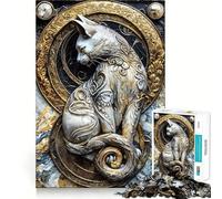 Puzzle Difficile de 1000 pièces Cat Art Kintsugi pour Adultes représentant Un Chat Royal Jeu de logique et d'adresse idéal pour Passer du Temps en Famille Pièce de Collection aux découpes précises