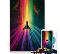 Puzzle Difficile de 1000 pièces Fusée Spatiale Arc-en-Ciel pour Adultes améliore la mémoire, détend l’Esprit, Bords Nets, Cadeau élégant (38x52cm)