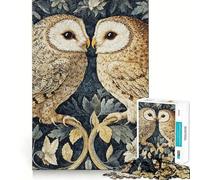 Puzzle Difficile de 1000 pièces Hiboux et Forêt Florale de William Morris pour Adultes, 50x75cm, idéal pour Un Moment de détente et de créativité Un Cadeau Artistique et Stimulant