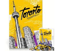 Puzzle Difficile de 1000 pièces illustrant Le Paysage Urbain de Toronto pour Adultes 50x75cm Un Cadeau Unique, Facile à réaliser et agréable à Regarder
