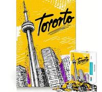 Puzzle Difficile de 1000 pièces illustrant Le Paysage Urbain de Toronto pour Adultes 50x75cm Un Cadeau Unique, Facile à réaliser et agréable à Regarder
