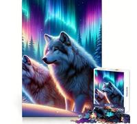 Puzzle Difficile de 1000 pièces Loup Nordique et Nature hivernale pour Adultes, Jeu Intelligent, à Assembler soi-même, Cadeau Festif (38x52cm)