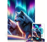 Puzzle Difficile de 1000 pièces Loup Nordique et Nature hivernale pour Adultes, Jeu Intelligent, à Assembler soi-même, Cadeau Festif (38x52cm)