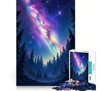 Puzzle Difficile de 1000 pièces Nuit étoilée dans Une forêt Sombre », Ciel Nocturne et Vue Cosmique, pour Adultes 38x52cm Idéal pour stimuler la mémoire, apaiser et s'évader Cadeau spécial