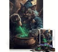 Puzzle Difficile de 1000 pièces pour Adultes : Chat Sorcier préparant Une Potion Activité relaxante et axée sur la Concentration Découpe Lisse Cadeau d'hiver (50x75cm)