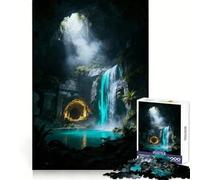 Puzzle Difficile de 1000 pièces pour Adultes Grotte Mystique, Cascade et Oasis Jeu de logique Solide, idéal pour Partager Un Moment Convivial Bords Nets (38x52cm)