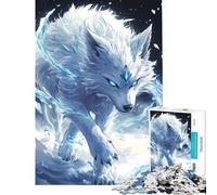Puzzle Difficile de 1000 pièces pour Adultes Loup des neiges et Pouvoir de la Glace Stimule Le Cerveau et Offre Un Jeu éducatif Amusant pour Toute la Famille À partir de 14 Ans 38x52cm