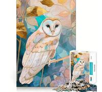 Puzzle Difficile de 1000 pièces pour Adultes, Motif Hibou et Oiseau doré, idéal pour stimuler la mémoire et se détendre Découpe de qualité supérieure Cadeau Parfait (50x75cm)