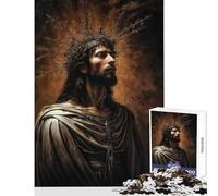 Puzzle Difficile de 1000 pièces pour Adultes représentant Jésus avec Une Couronne d'épines Jeu éducatif pour Les Amateurs de Jeux et d'œuvres d'art Dimensions 38x26cm