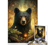Puzzle difficile de 1000 pièces pour adultes, représentant un ours mystique dans une forêt enchantée Décoration intérieure, jouet et idée cadeau Jeu éducatif Chaque pièce est unique Dimensions 50x75cm