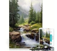 Puzzle Difficile de 1000 pièces pour Adultes, représentant Un Paysage de Cascade et de ruisseau de Montagne Think Toy, Un Jouet paisible et Amusant, Une œuvre d'art aux découpes nettes (38x52cm)