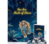 Puzzle Difficile de 1000 pièces pour Adultes représentant Un Tigre dans la Nuit Jeu éducatif pour Les Amateurs de Jeux et d'œuvres d'art Dimensions 38x52cm