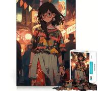Puzzle Difficile de 1000 pièces pour Adultes, thème Fille Anime Geek, Jouet de Train logique, découpe Lisse, Cadeau de qualité supérieure (38x52cm)