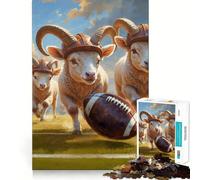 Puzzle Difficile de 1000 pièces Ram Lambs Old School Football pour Adultes, idéal pour se détendre et se ressourcer (50x75cm) Cadeau Original et apaisant