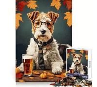 Puzzle Difficile de 1000 pièces représentant des Chiots Fox Terrier à Poil Dur idéal pour Adultes Découpe Lisse Parfait pour Une activité relaxante et axée sur la Concentration Cadeau d'hiver idéal