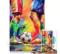 Puzzle Difficile de 1000 pièces représentant des Joueurs de Football en Action, Style Peinture, pour Adultes Jeu de logique Pure, activité la Maison, découpe Nette, Joli Cadeau (38x52cm)