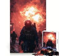 Puzzle Difficile de 1000 pièces représentant des Soldats dans Une Ville Post-apocalyptique, idéal pour Adultes Jeu de logique Pure, activité la Maison, découpe Nette, Joli Cadeau (38x52cm)