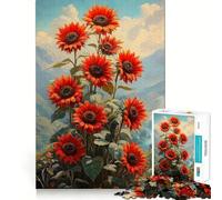 Puzzle Difficile de 1000 pièces représentant des tournesols dans Un Paysage de Montagne idéal pour Les Adultes Jeu de logique Jeu de précision pour renforcer Les Liens et créer Une Douce