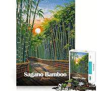Puzzle Difficile de 1000 pièces représentant la forêt de bambous de Sagano, au Japon, pour Adultes Un Jeu de logique Fine, Relaxant et Amusant, aux Bords Nets, Un (38x52cm)