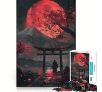 Puzzle Difficile de 1000 pièces représentant la Porte Torii de la Lune Rouge et Le Mont Fuji, idéal pour Adultes Un Jeu intellectuel Stimulant et de qualité, Un Cadeau raffiné (38x52cm)