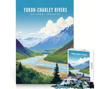Puzzle Difficile de 1000 pièces représentant la réserve Nationale des rivières Yukon-Charley idéal pour Adultes Développement cérébral Divertissement paisible et Assemblage Propre