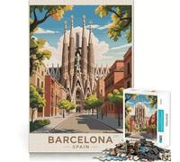 Puzzle Difficile de 1000 pièces représentant la Sagrada Familia à Barcelone en Espagne pour Adultes Jeu de logique et d'adresse pour Passer du Temps en Famille Découpe précise Pièce de Collection
