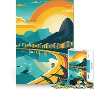 Puzzle Difficile de 1000 pièces représentant la Ville de Rio de Janeiro, idéal pour Les Adultes Jeu de logique et d'adresse, à Partager en Famille Découpe précise Pièce de Collection (50x75cm)