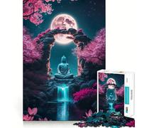 Puzzle Difficile de 1000 pièces représentant Le Bouddha Spirituel la Nuit, idéal pour Adultes Un Cadeau Unique, Relaxant et aux Contours Nets 50x75cm