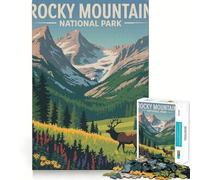 Puzzle Difficile de 1000 pièces représentant Le Parc National des Montagnes Rocheuses idéal pour Adultes Un Jeu de logique Fine Relaxant et Amusant avec des Bords Nets Un Cadeau attentionné (50x75cm)