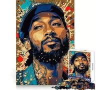 Puzzle Difficile de 1000 pièces représentant Le Portrait de Nipsey Hussle, idéal pour Adultes Montage Facile et Amusant Cadeau Artistique (38x52cm)