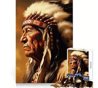 Puzzle Difficile de 1000 pièces représentant Le Portrait d'un Chef amérindien pour Adultes Think Toy Un Jouet paisible et Amusant aux découpes nettes et précises Une œuvre d'art de qualité (38x52cm)