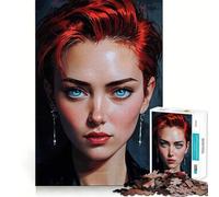 Puzzle Difficile de 1000 pièces représentant Le Portrait d'une Femme rousse, idéal pour Adultes Jeu de logique Fine, Relaxant et Amusant, Bords Nets, Cadeau attentionné (50x75cm)
