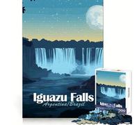 Puzzle difficile de 1000 pièces représentant les chutes d'Iguazu la nuit,idéal pour adultes Développez votre mémoire,détendez-vous et offrez-vous un moment de plaisir Bords nets Cadeau de Noël 50x75cm